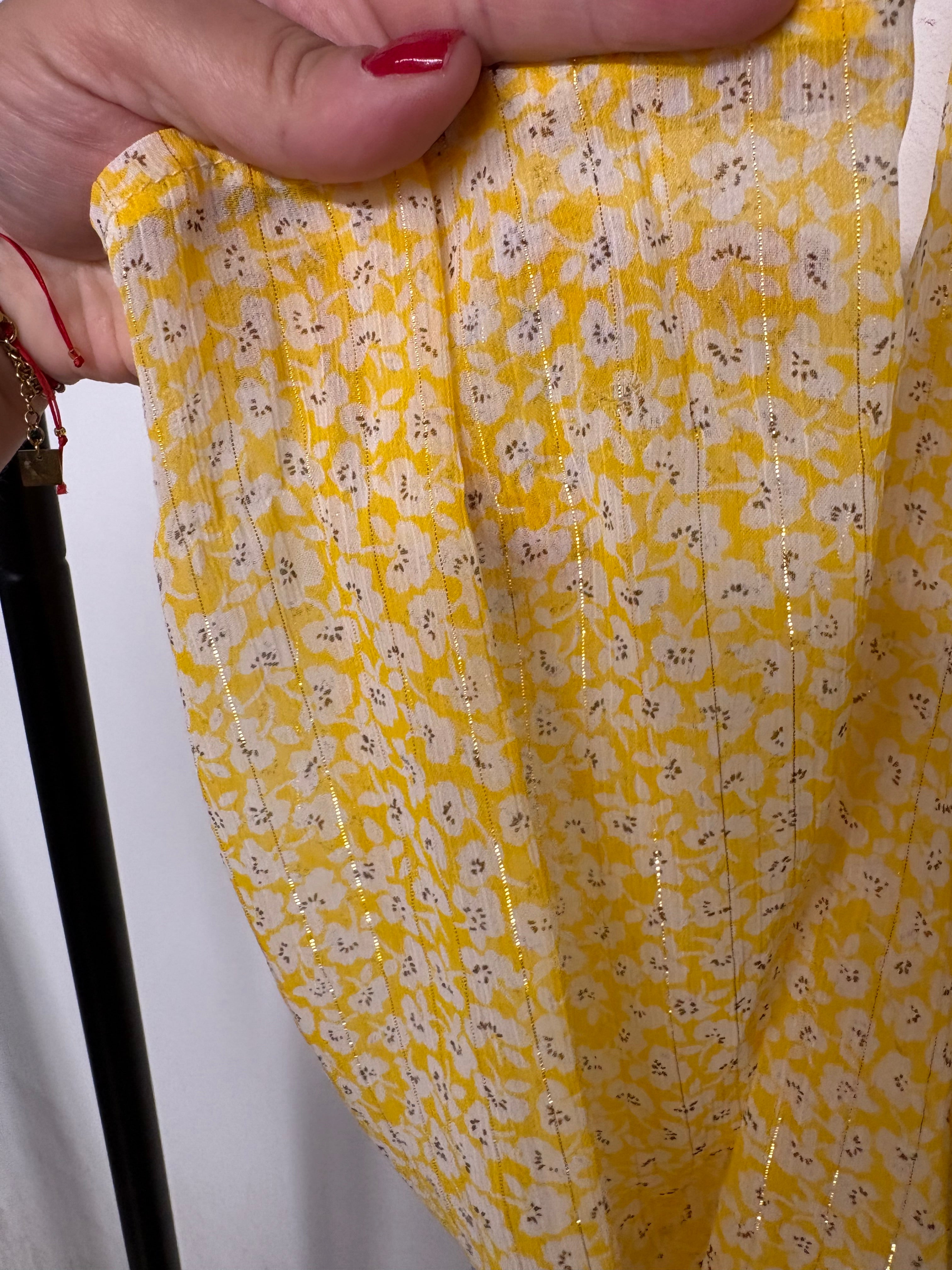 Blouse voile fleurie jaune taille M