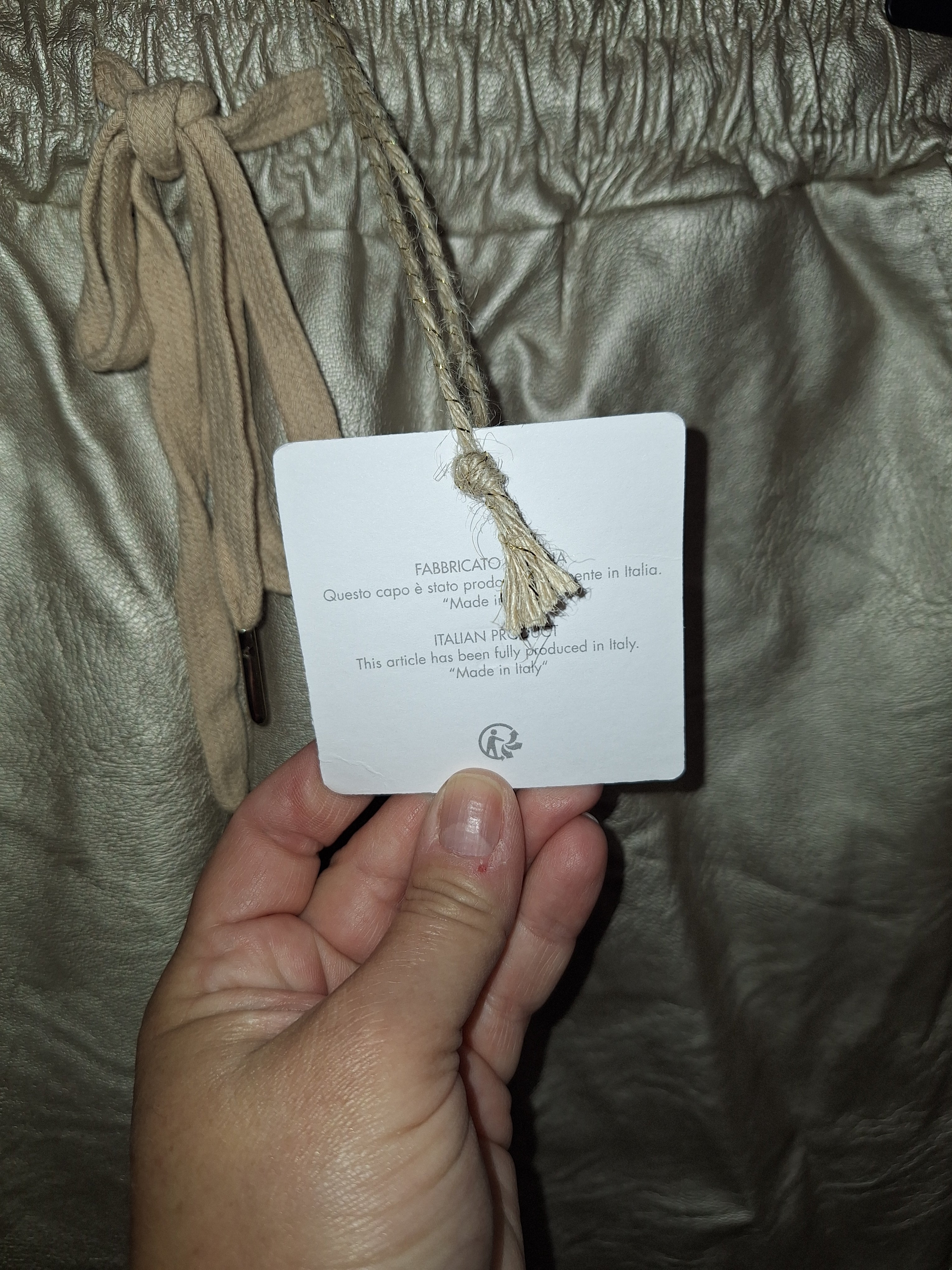 Pantalon doré huilé neuf Izzy made in italy taille XL