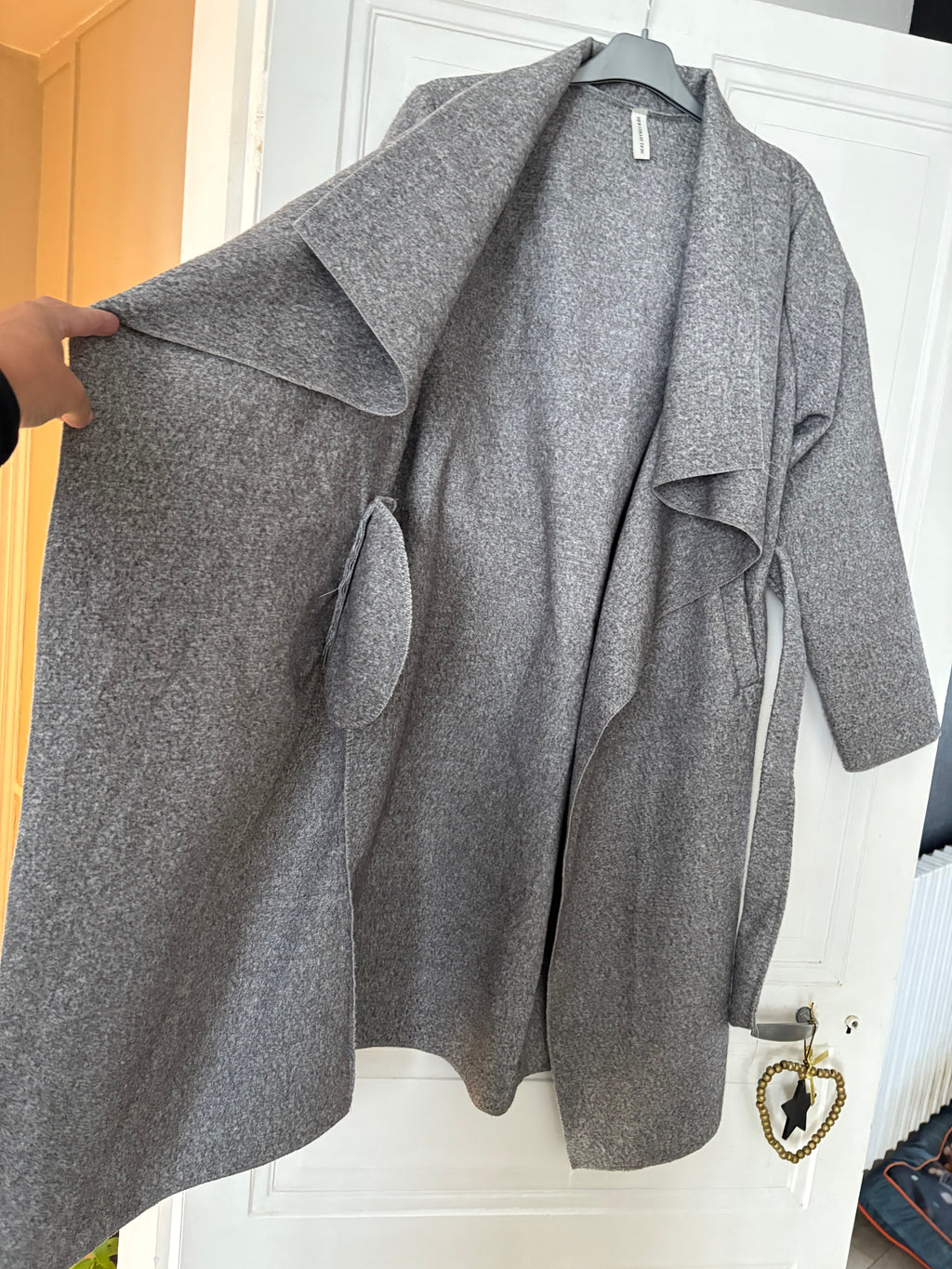 Manteau gris taille unique avec ceinture New Collection