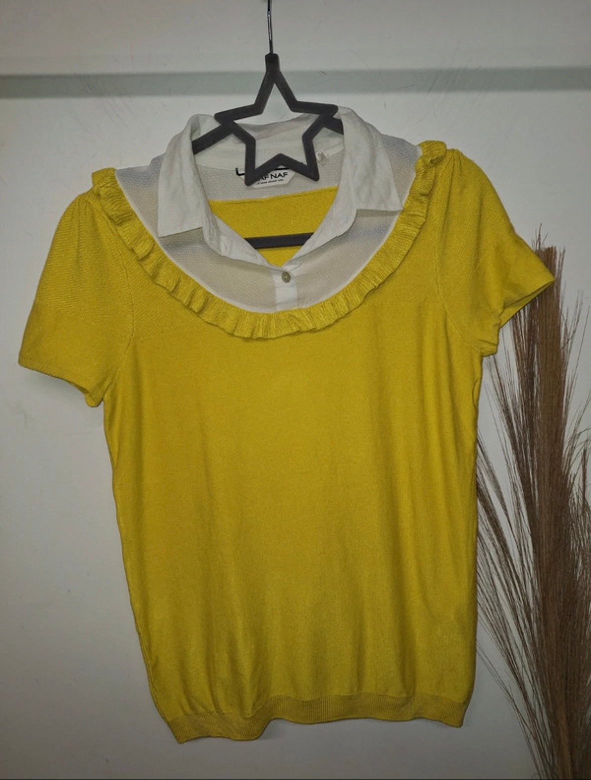 Tee shirt maille col de chemise Naf Naf taille S
