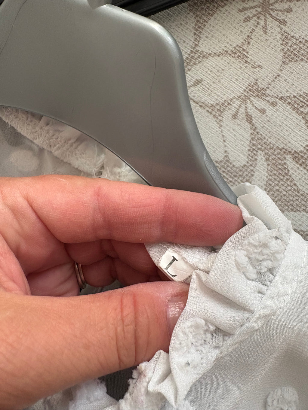 Blouse manches longues plumetis blanc taille L shein