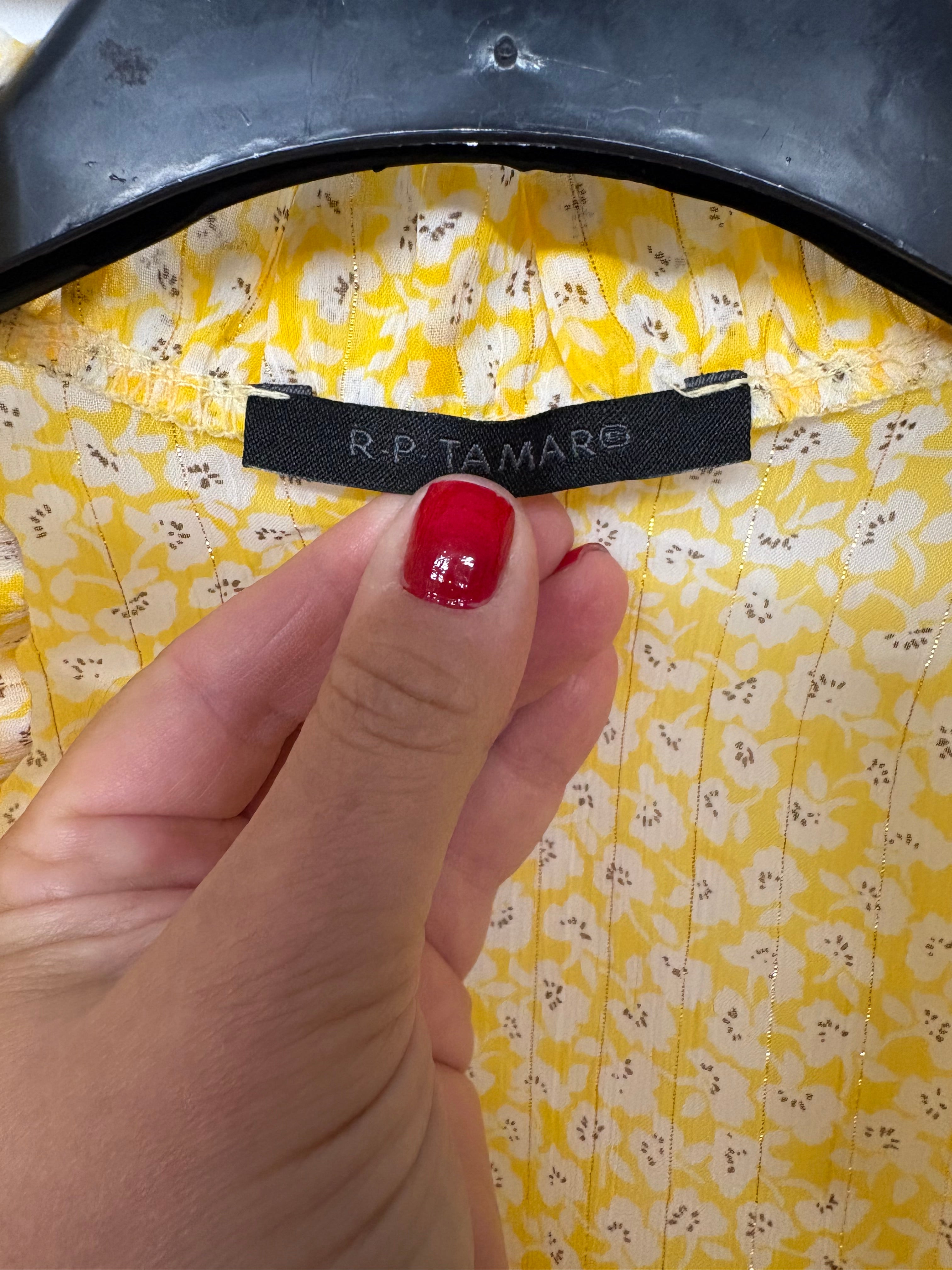 Blouse voile fleurie jaune taille M