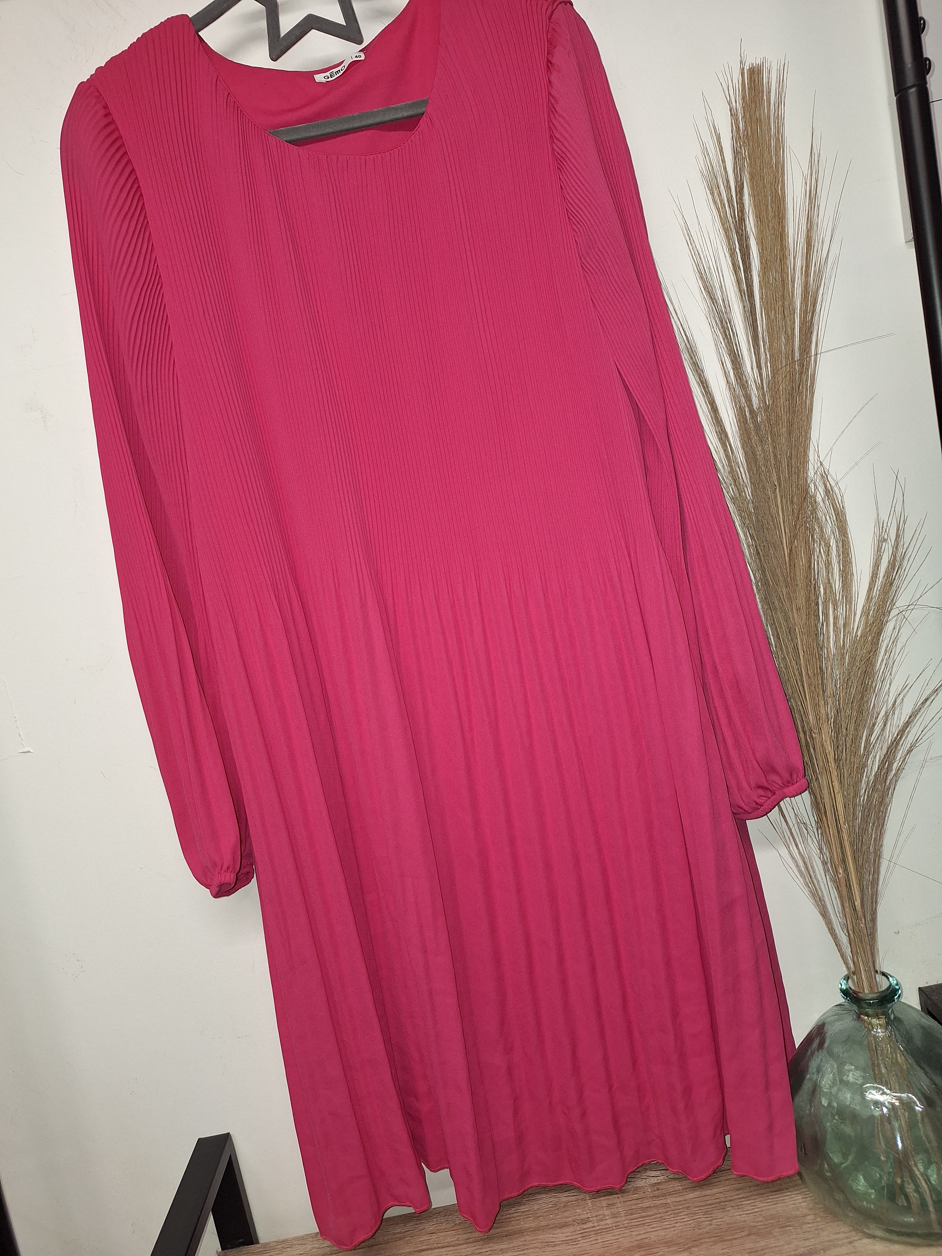 Robe fluide fushia Gémo taille 40