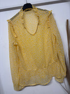 Blouse voile fleurie jaune taille M