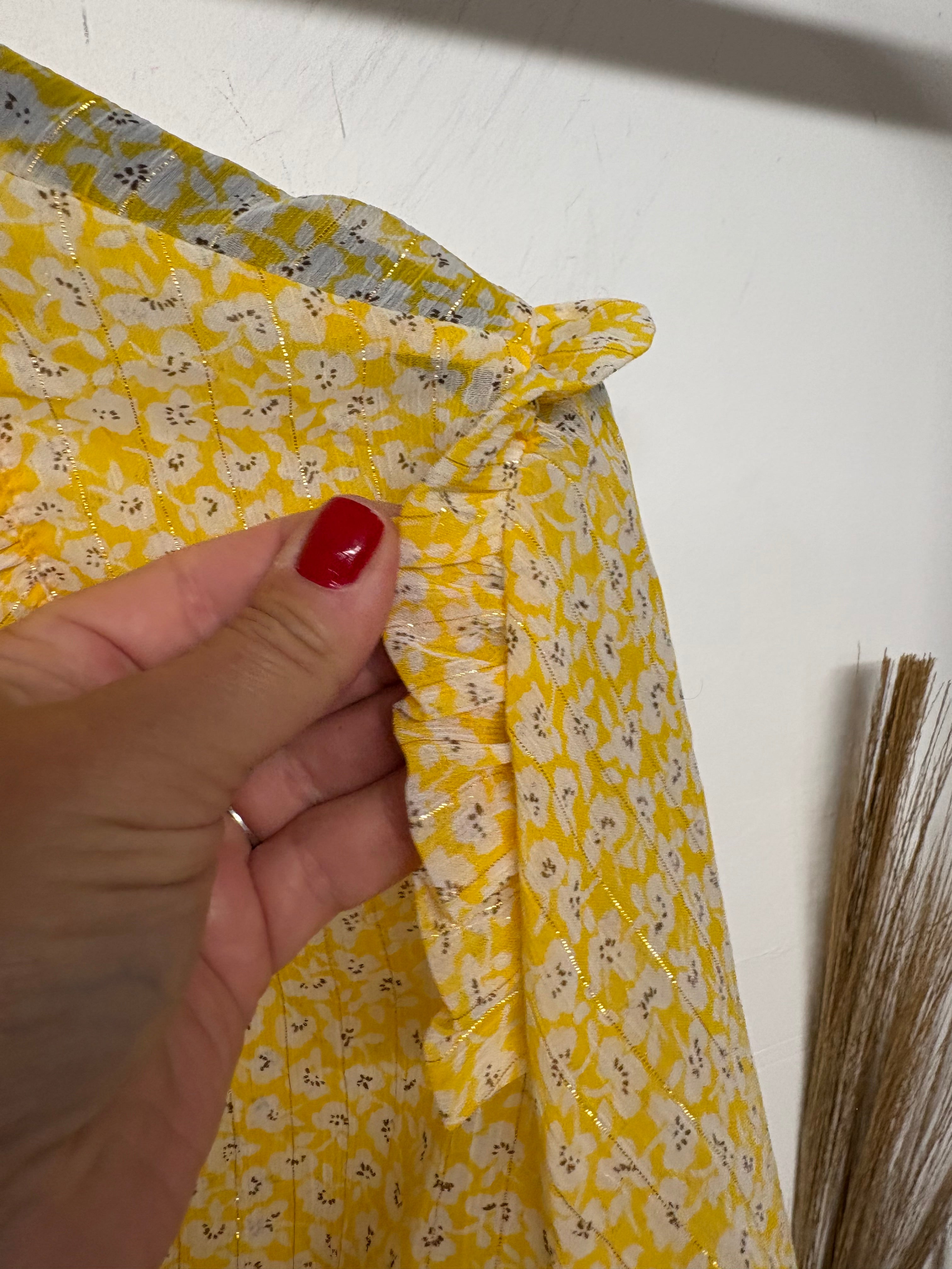 Blouse voile fleurie jaune taille M