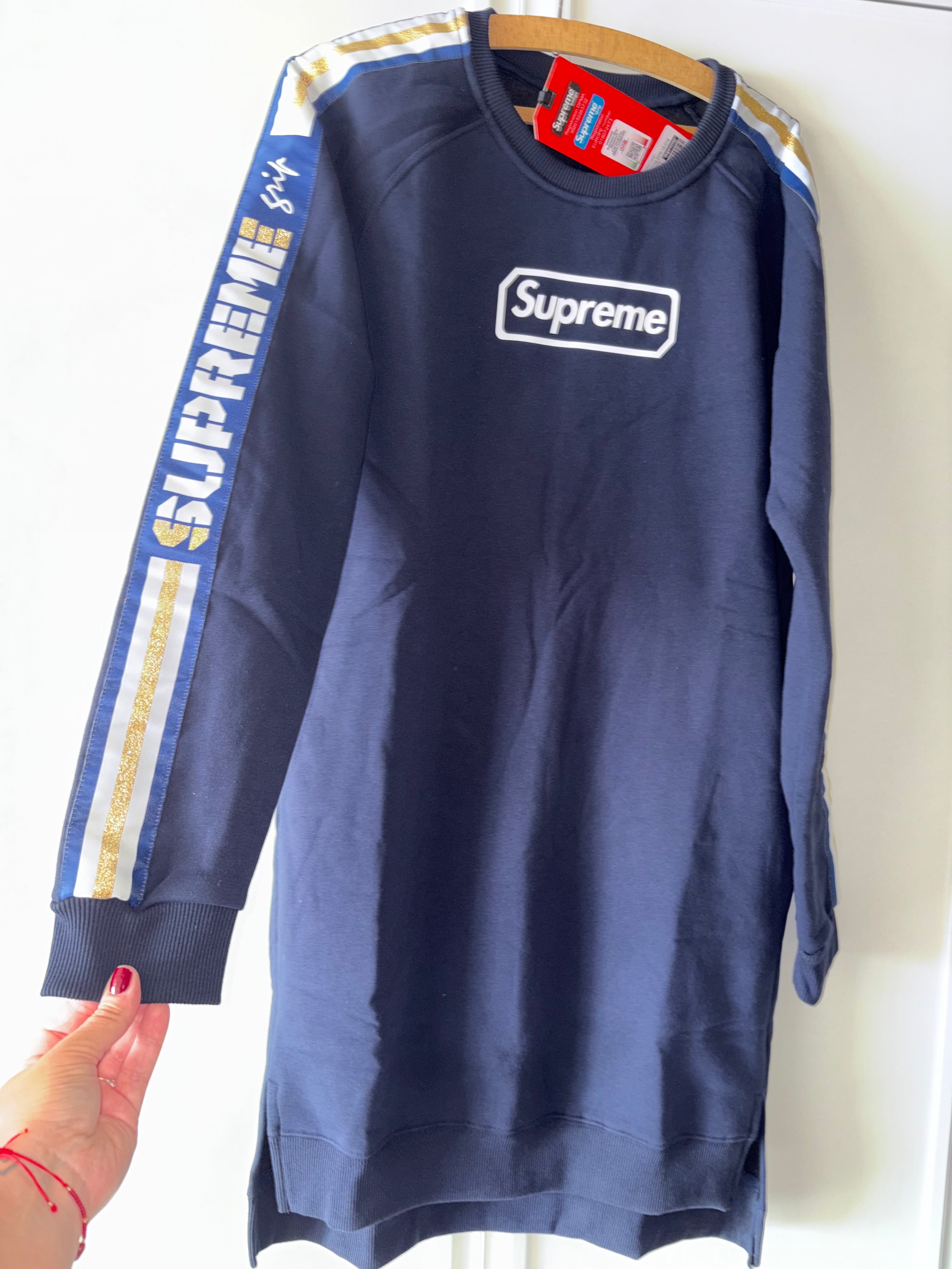 Robe neuve sweat-shirt bleu marine Suprême taille XL