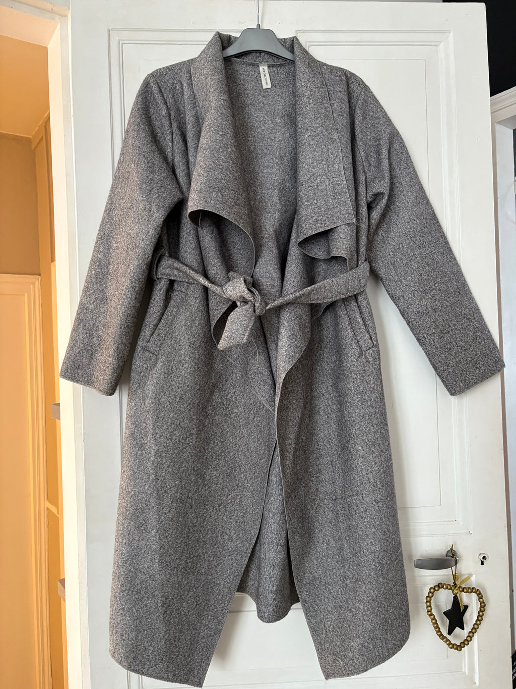 Manteau gris taille unique avec ceinture New Collection