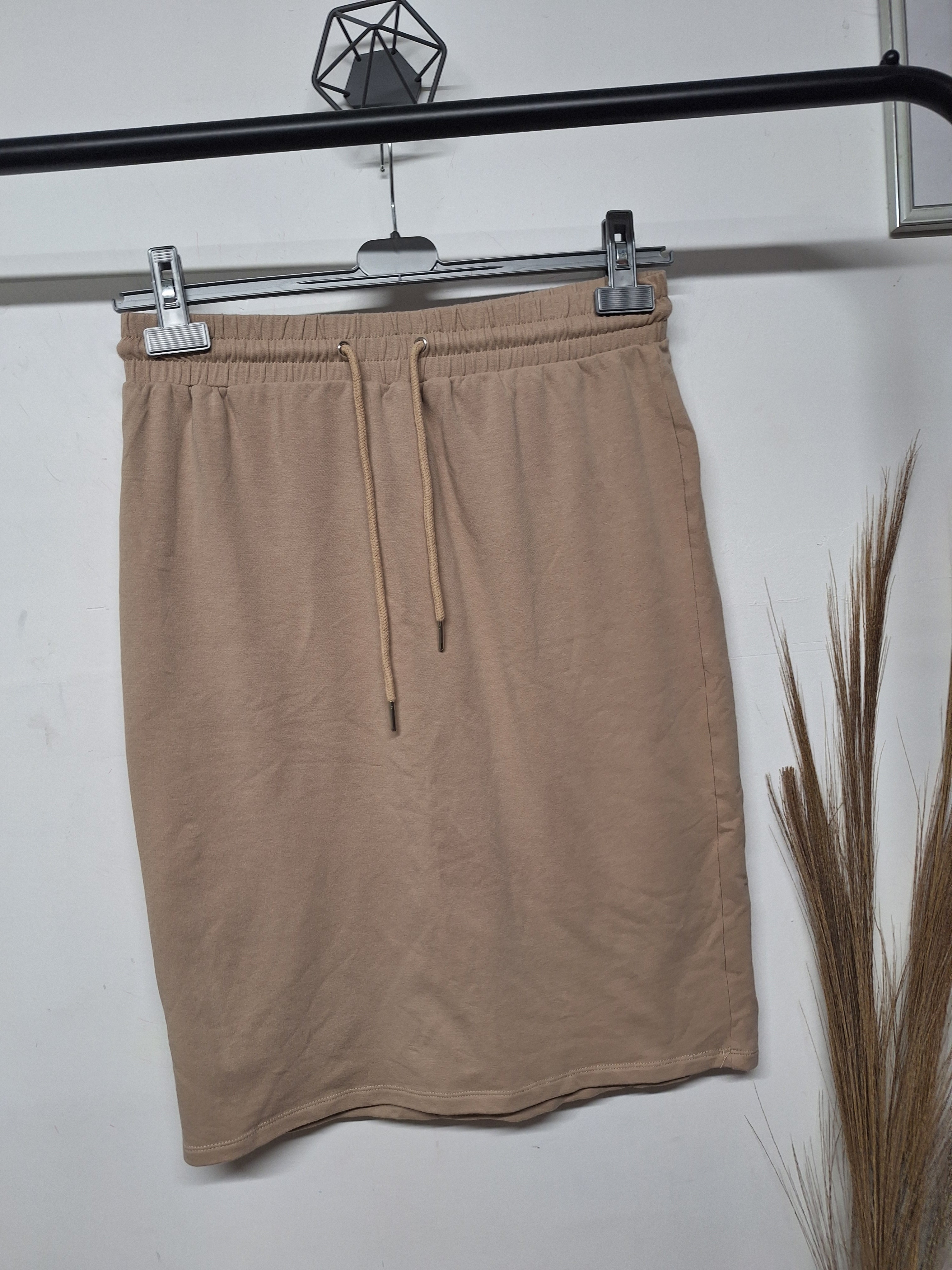 Jupe sweat-shirt taille L élastique beige camaïeu