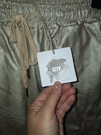 Pantalon doré huilé neuf Izzy made in italy taille XL