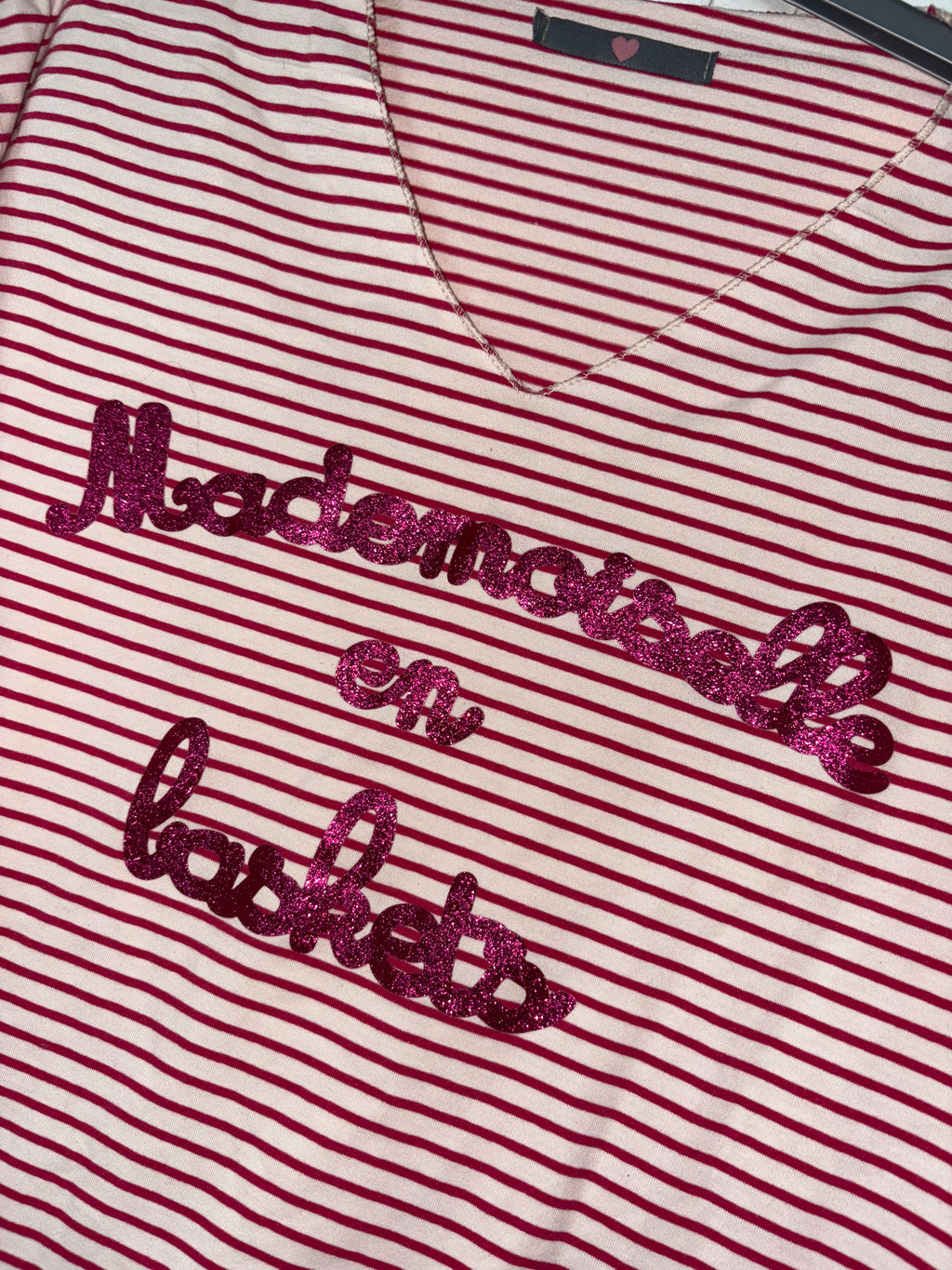 Sweat-shirt fin rayé Mademoiselle en basket taille M