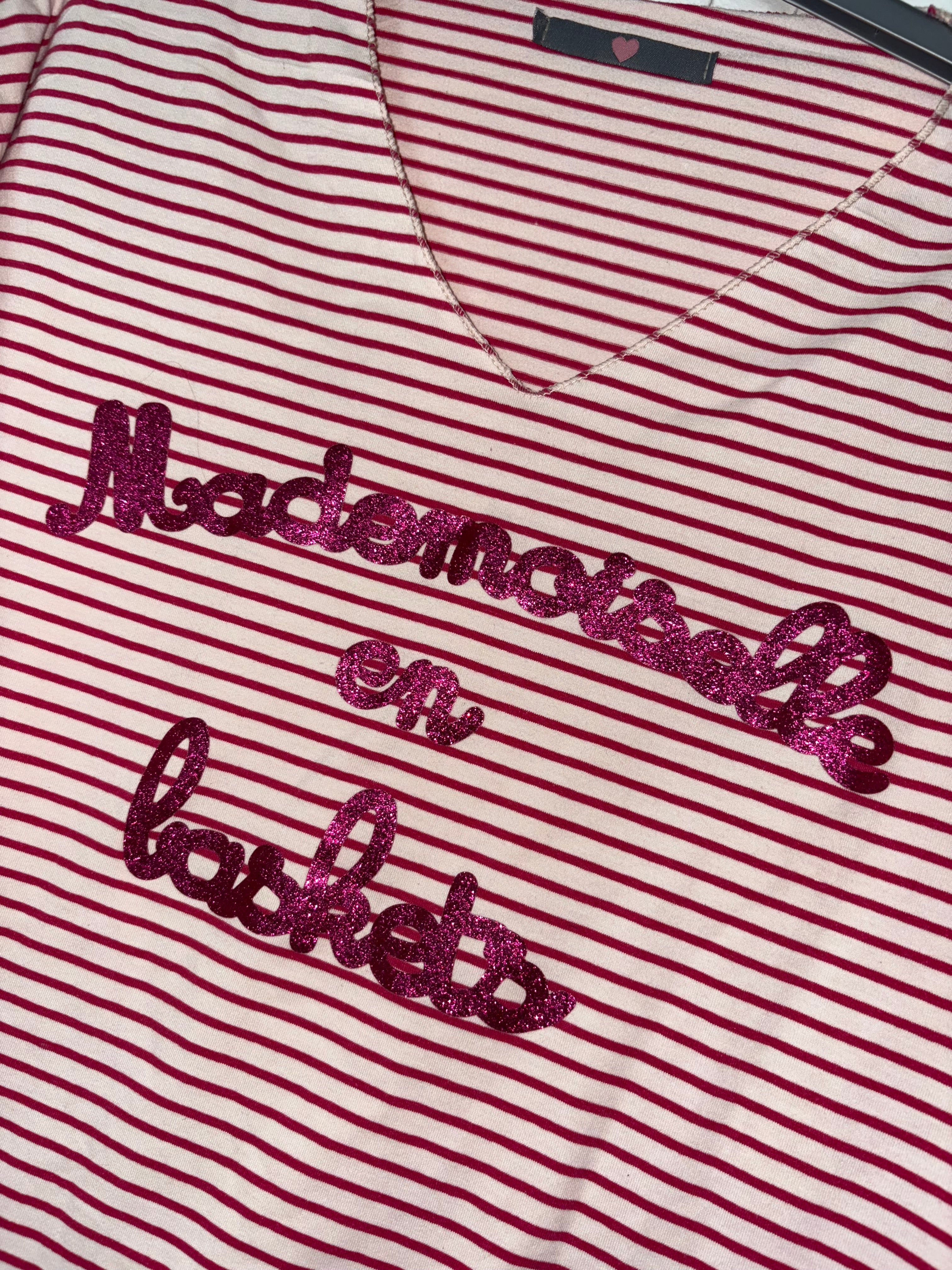 Sweat-shirt fin rayé Mademoiselle en basket taille M