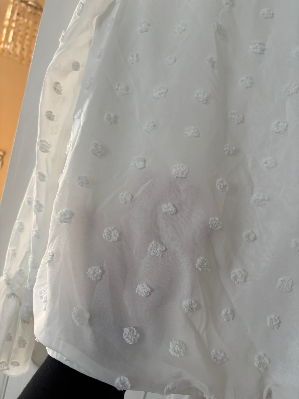 Blouse manches longues plumetis blanc taille L shein